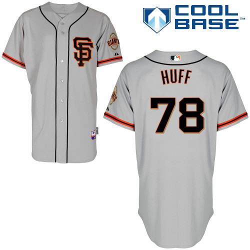 David Huff #78 MLB Jersey-San Francisco Giants Men's Authentic Road 2 Gray Cool Base Baseball Jersey